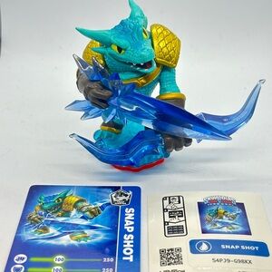 Skylanders Trap Team 2014 Snap Shot Blue Water Element Figure Stat Code Cards